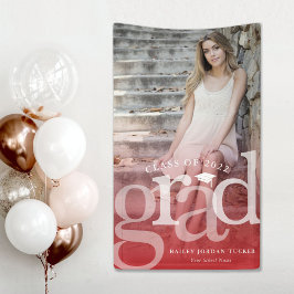 Bold GRAD Red Ombre Overlay Foto Abschluss Banner