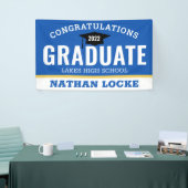 Bold Grad Royal Blue Glückwunschs Graduate Sign Banner (Messeveranstaltung)
