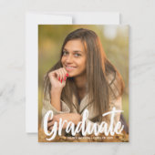 Bold Graduate Foto Modern Script Overlay Ankündigung (Vorderseite)