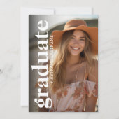 Bold Graduate Foto - Typografie - Grad Party Einladung (Vorderseite)