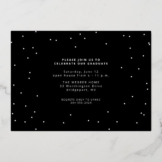 Bold graduate modern ein Foto Abschluss Folieneinladung (Rückseite)