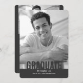 Bold Graduate, Moderne typografische Fotos Abschlu Ankündigung (Vorne/Hinten)