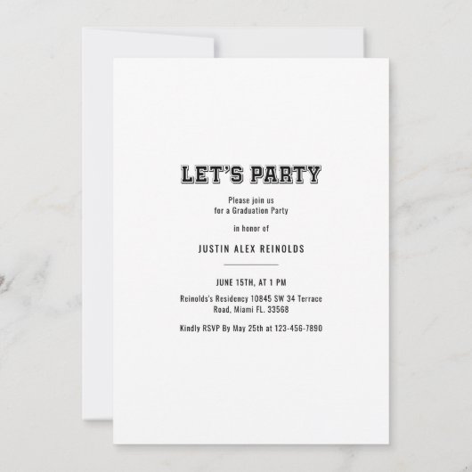 Bold Graduate Moderner Abschluss Einladung (Rückseite)