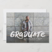 Bold graduieren einfach coolen zwei Foto Abschluss Ankündigung (Vorderseite)