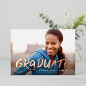 Bold graduieren einfach coolen zwei Foto Abschluss Folieneinladung (Stehend vorne)