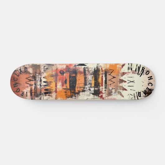 Bold Graffiti Inspiriert mit Abstrakter Layered Ar Skateboard (Horizontal)