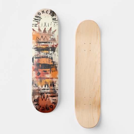 Bold Graffiti Inspiriert mit Abstrakter Layered Ar Skateboard (Vorderseite)