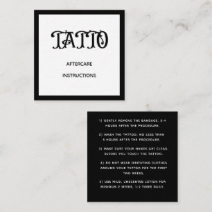 Bold Graffiti Muster Tattoo Aftercare Instruction Quadratische Visitenkarte
