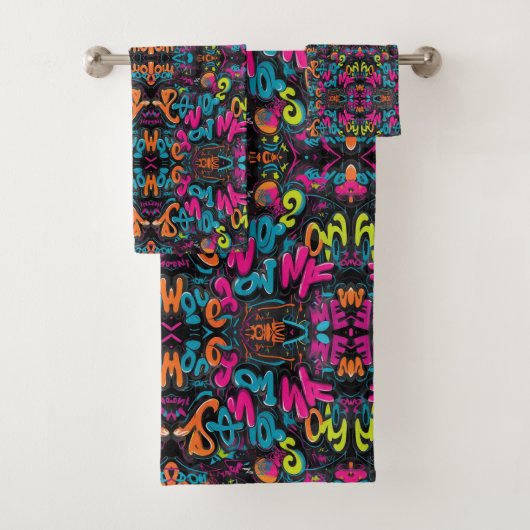 Bold Graffiti Street Art Typography Towel Set (Insitu)