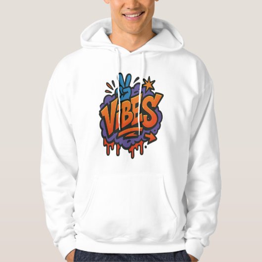 Bold Graffiti "Vibes Street Art" Hoodie (Vorderseite)