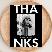 Bold Grand Black Foto Abschluss Vielen Dank Postkarte