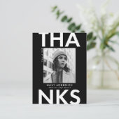 Bold Grand Black Foto Abschluss Vielen Dank Postkarte (Stehend Vorderseite)