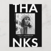 Bold Grand Black Foto Abschluss Vielen Dank Postkarte (Vorderseite)