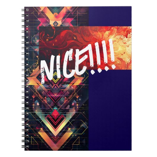 Bold Graphic "NICE!!!!!" Notizbuch Notizblock (Vorderseite)