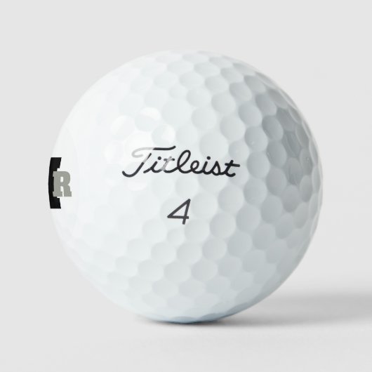 Bold Gray and Black Monogram Titleist VI Golfball (Logo)