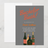 Bold Gray Bachelor Party Einladung (Vorne/Hinten)