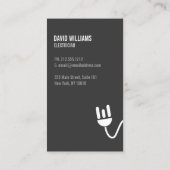BOLD GRAY ELECTRICIAN MODERN BUSINESS CARD VISITENKARTE (Rückseite)