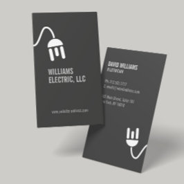 BOLD GRAY ELECTRICIAN MODERN BUSINESS CARD VISITENKARTE