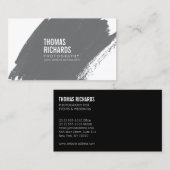 Bold Gray Grunge Brushstroke Visitenkarte (Vorne/Hinten)