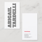 Bold Gray White Minimalistisch Modern Elegant Visitenkarte (Vorne/Hinten)