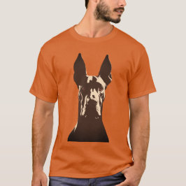 Bold Great Dane Dog Black and Orange Dog T-Shirt