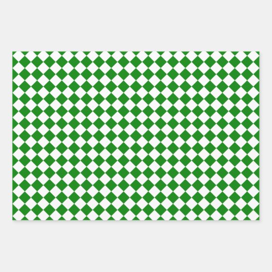 Bold Green and White Chevron Pattern Classic Geschenkpapier Set (Vorderseite 3)