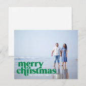 Bold Green Frohe Weihnachtsfeiertag Foto Feiertagskarte (Vorne/Hinten)