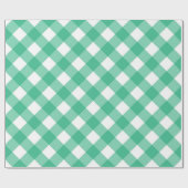 Bold Green Gingham Karo Kariert Geschenkpapier (Flach)