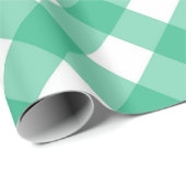 Bold Green Gingham Karo Kariert Geschenkpapier (Rolleneckpunkt)
