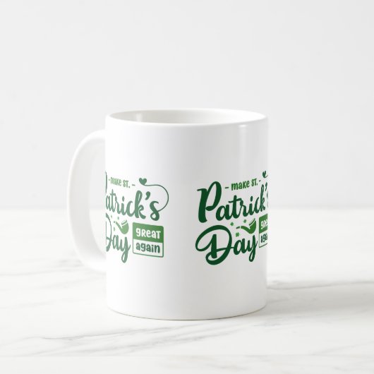 Bold Green Irish Quote St Patrick’s Mug Kaffeetasse (Vorderseite Links)