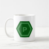 Bold Green Single Letter Monogram in Hexagons Kaffeetasse (Links)