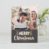 Bold Greetings Foto Weihnachtskarte Einladung (Stehend Vorderseite)