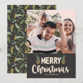 Bold Greetings Foto Weihnachtskarte Einladung (Vorne/Hinten)