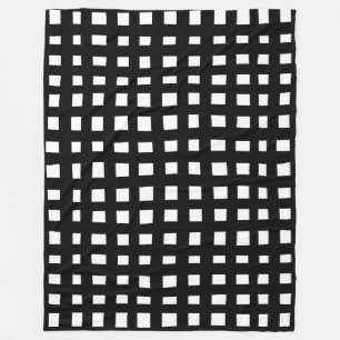 Bold Grid 091216 - Black on White Fleecedecke