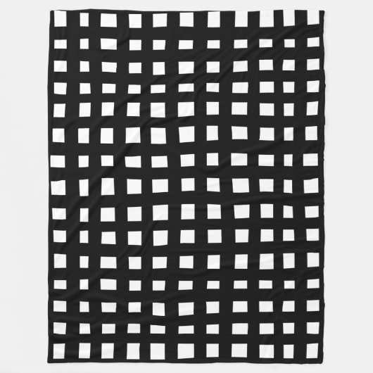 Bold Grid 091216 - Black on White Fleecedecke (Vorderseite)