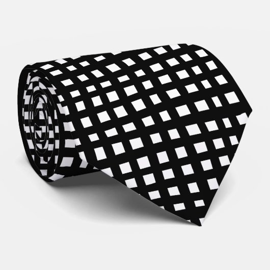 Bold Grid 091216 - Black on White Krawatte (Gerollt)