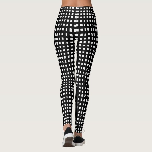 Bold Grid 091216 - Black on White Leggings (Rückseite)
