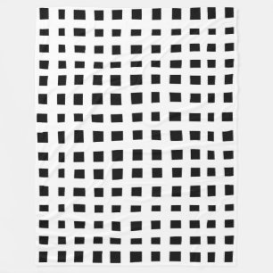 Bold Grid 091216 - White on Black Fleecedecke