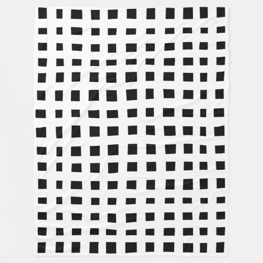Bold Grid 091216 - White on Black Fleecedecke (Vorderseite)