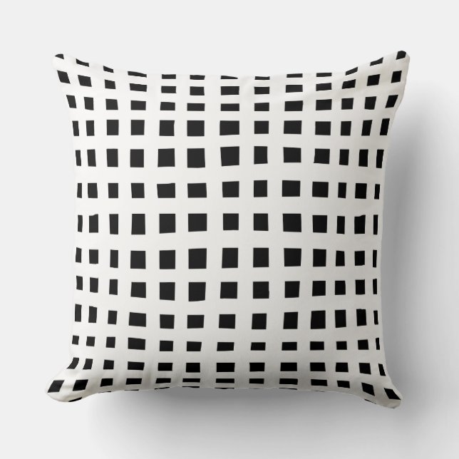 Bold Grid 091216 - White on Black Kissen (Vorderseite)