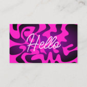Bold Groovy Black Lila Hot Pink Hallo Neon Glow Visitenkarte (Vorderseite)