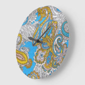 Bold Grungy Islamic Psychedelic Ornament Große Wanduhr (Winkel)