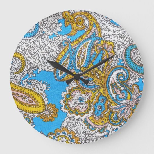 Bold Grungy Islamic Psychedelic Ornament Große Wanduhr (Vorderseite)