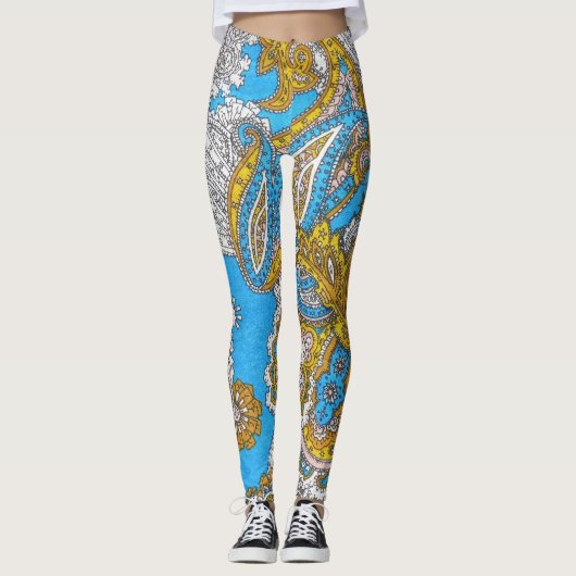 Bold Grungy Islamic Psychedelic Ornament Leggings (Vorderseite)