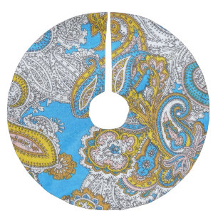 Bold Grungy Islamic Psychedelic Ornament Polyester Weihnachtsbaumdecke