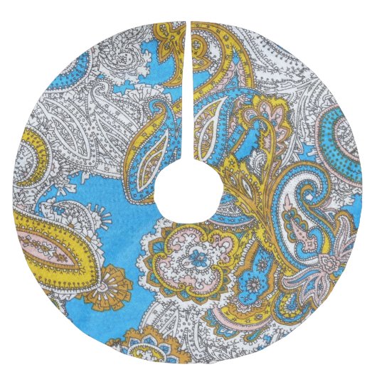 Bold Grungy Islamic Psychedelic Ornament Polyester Weihnachtsbaumdecke (Vorderseite)