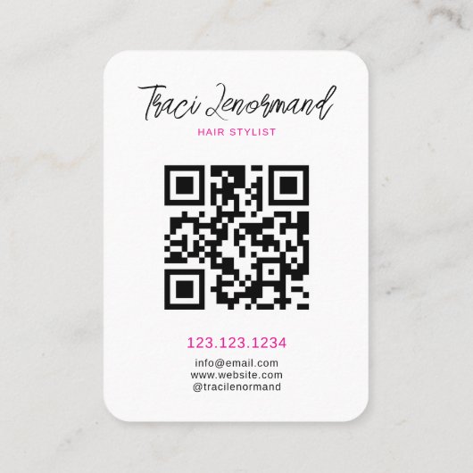 Bold Hair Stylist Social Media Layout Visitenkarte (Rückseite)