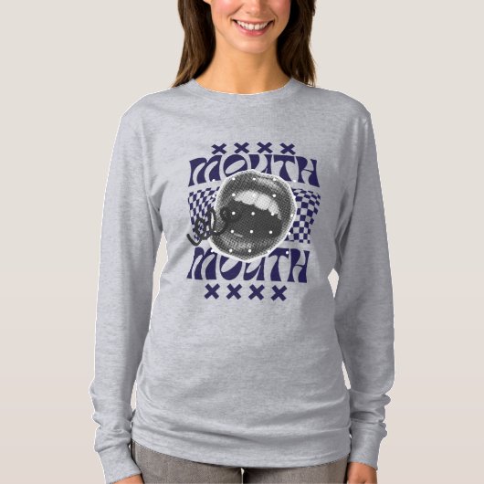 Bold Halftone Mouth Graphic Streetwear Design T-Shirt (Vorderseite)