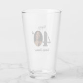 Bold Happy 40th Birthday Photo Glas (Rückseite)