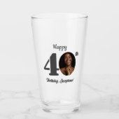 Bold Happy 40th Birthday Photo Glas (Vorderseite)